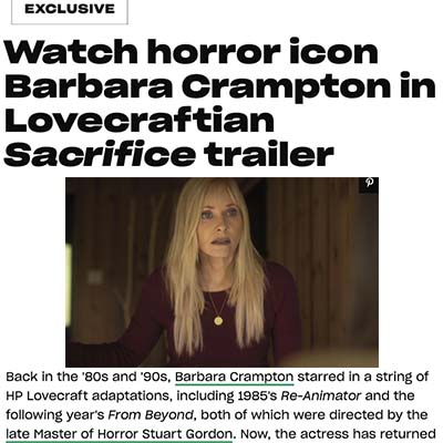 Watch horror icon Barbara Crampton in Lovecraftian Sacrifice trailer